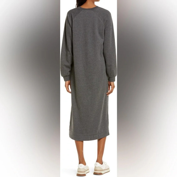 Treasure & Bond Grey Sweatshirt Midi Dress Plus Size Sweater Dress 3X - Picture 2 of 8